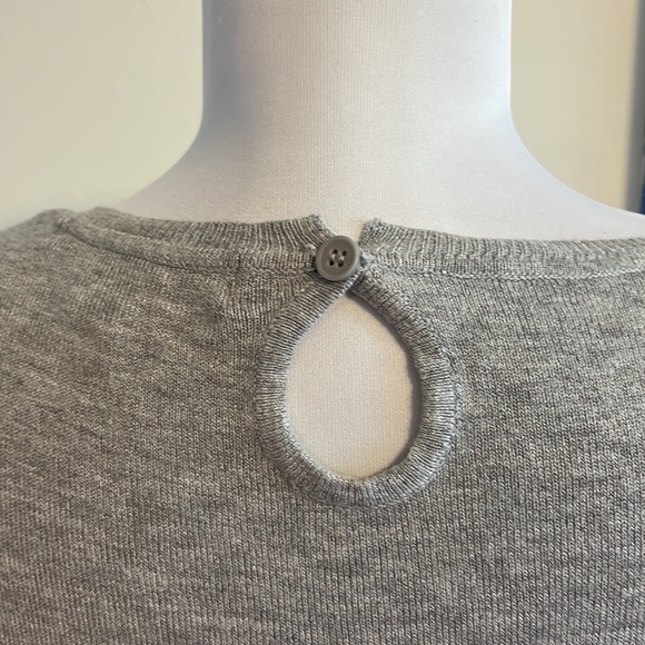 XX1 forever puff shoulder scoop neck keyhole back neck soft grey sweater - Picture 3 of 6